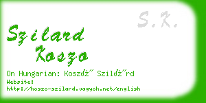 szilard koszo business card